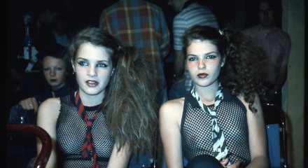 Two punk girls on the set of Derek Jarman's Jubilee